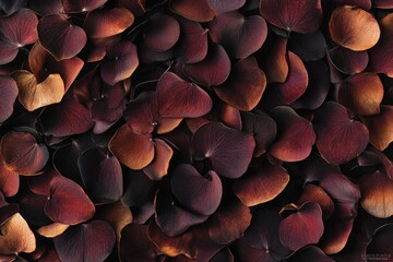 Close-up view of many colorful dried flower petals.