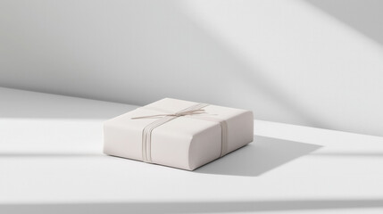 A single neatly wrapped item placed on a clean white background