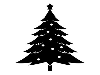 Christmas Tree Vector Illustration | Christmas Tree Silhouette SVG Design for Holiday Crafts