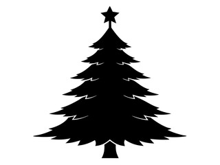 Obraz premium Christmas Tree Vector Illustration | Christmas Tree Silhouette SVG Design for Holiday Crafts