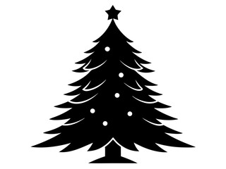 Obraz premium Christmas Tree Vector Illustration | Christmas Tree Silhouette SVG Design for Holiday Crafts