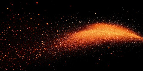 This is a close-up image of orange spices or seasoning that are illuminated against a dark, possibly nighttime background. The spices appear to be glowing or have a light source applied to them,