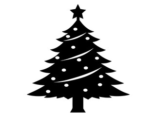 Christmas Tree Vector Illustration | Christmas Tree Silhouette SVG Design for Holiday Crafts