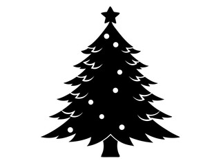 Christmas Tree Vector Illustration | Christmas Tree Silhouette SVG Design for Holiday Crafts
