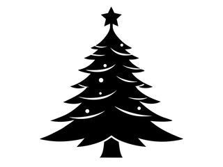 Christmas Tree Vector Illustration | Christmas Tree Silhouette SVG Design for Holiday Crafts