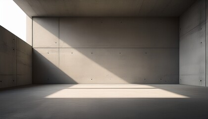 simple concrete room with light hitting the floor and the wall at an angle brutalist architecture warmth in brutalism