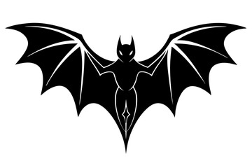 Black bat silhouette with open wings elegant flying creature illustration, bat, silhouette, black, wing, wings, flying, creature, halloween, animal, mammal, nocturnal, night, nature, gothic, vector