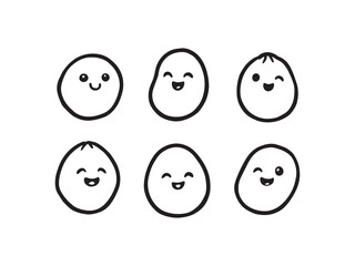 Lima beans Line Art Illustration