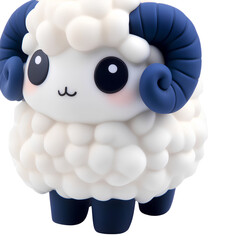 Obraz premium Cute little sheep, blind box toy-style, anime art style transparent background