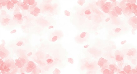 Dreamy watercolor petals softly drift and settle, creating an ethereal, romantic atmosphere with