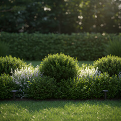 Fototapeta premium Landscaped Garden with Boxwood and LowGrowing Plants