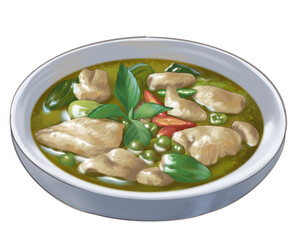 Green curry,food, Thai food, local Thai food,Thai curry 
