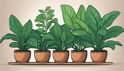 Obraz premium realistic houseplant illustration is eye catching and evokes joy