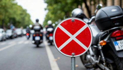 No Entry Sign at Airport with Blurred Background