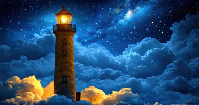 Lighthouse night sky