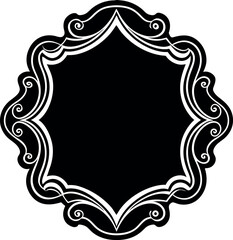 Undulate Frame Silhouette Vector – Simple Black Decorative Border Illustration