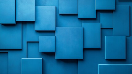 Obraz premium Minimalist blue geometric background with overlapping rectangles. Clean vector style illustration. For corporate design, web, presentation, branding, advertising.