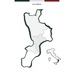 Regione Calabria in Italia - mappa vettoriale