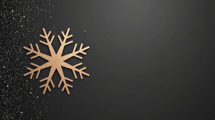 Fototapeta premium Sparkling Snowflake on Dark Backgrounds Intricate snowflake design with sparkling details on a dark gray background, suitable for holiday decorations