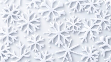 Snowflake Backgrounds Seamless pattern of snowflakes on a white background, ideal for winter themed textiles or wrapping paper
