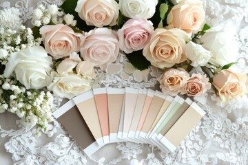 Soft color palette with roses  A variety of pastel shades
