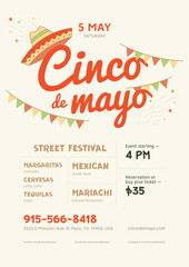 Summer Mexican Party Cinco De Mayo Event Poster Template