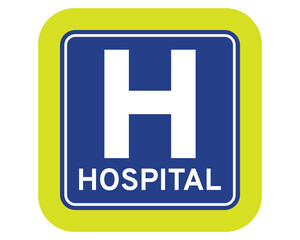 Hospital Sign, Medical Facility Indicator, Emergency Healthcare Location – High Quality Vectorial Stock Image