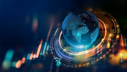 Obraz premium abstract image of the world of finance and investments. colorful and bokeh effect. online 