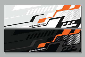 Abstract car decal wrap livery background black and white design in color orange combination EPS 10 © Ka Rang