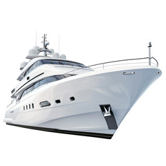 high-detail modern yacht profile isolated without any background clutter, pure white background, centered, luxury travel experience