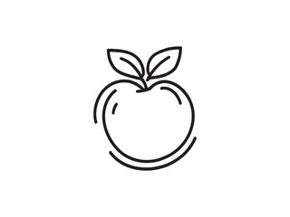 Peach vector line art illustration