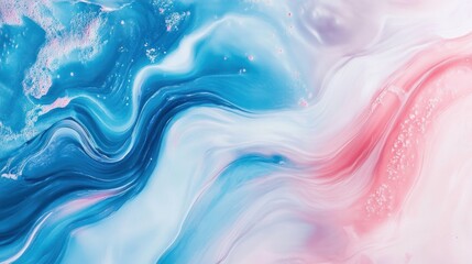 Fototapeta premium Abstract Fluid Art: Pink and Blue Swirls
