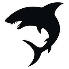 Naklejka premium Bold Shark Silhouette Icon for T-shirt, Tattoo, Logo, and Ocean Themes