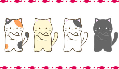 みけ・茶・ハチワレ・黒猫／バツマーク