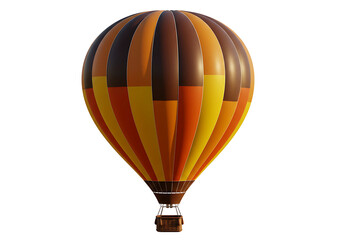 Naklejka premium Colorful Orange Yellow Brown Hot Air Balloon on Transparent Background
