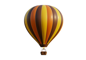 Naklejka premium Classic Striped Hot Air Balloon Floating on Transparent Background