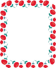 Elegant  Red Floral Border Frame Design1