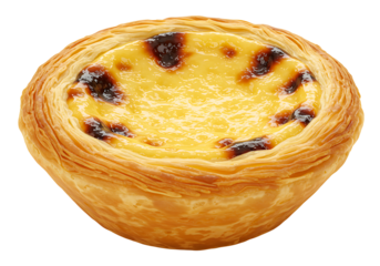 Pastel de Nata Traditional Custard Tart on Transparent Background


