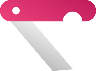 Utility knife cutter icon in flat style