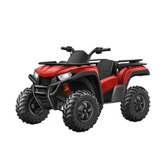 Obraz premium realistic all terrain vehicle ATV isolated on white background, adventure sports vehicle for tourism, positioned centrally