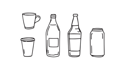 Drink line art illustration