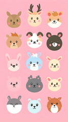 Cute Cartoon Animal Faces