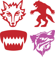 Wolf bundle simple icon. Vector ICON all icon Viktor