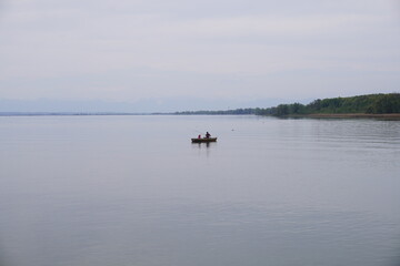 Fisherman on the lake
