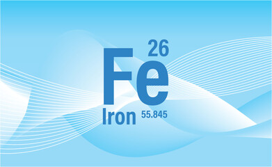 Conceptual abstract composition. Icon, sign. Iron. Set of microelements (minerals) useful for human health on a white background