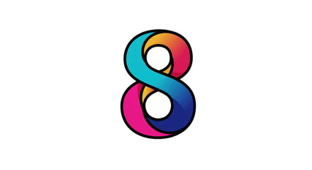 Colorful Intertwined Number Eight Abstract Design