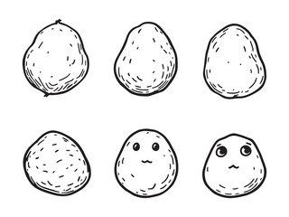 Potato vector line art illustration