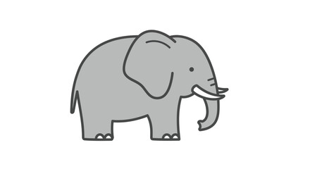 Obraz premium Grey Cartoon Elephant Illustration