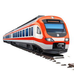 Naklejka premium high-detail realistic tourist train with panoramic windows, isolated without ground shadow, pure white background, travel adventure