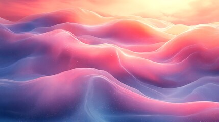 Obraz premium Abstract Pink and Blue Wavy Landscape